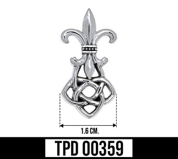 Celtic Knotwork Fleur-de-Lis Sterling Silver Pendant TPD359